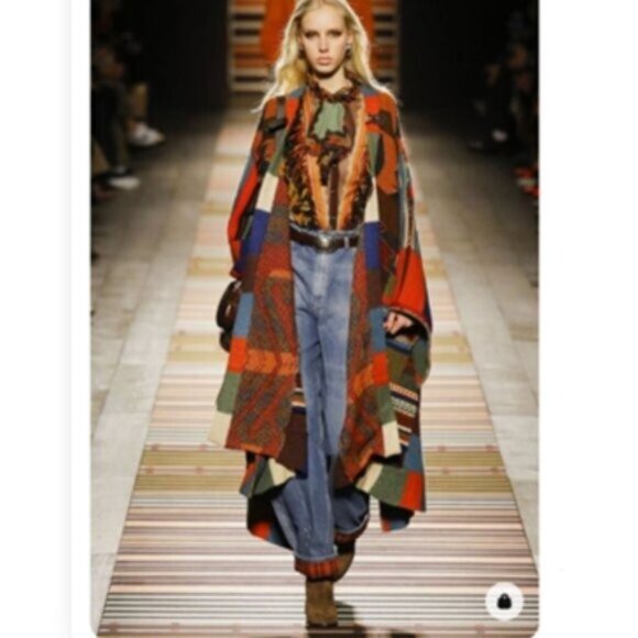 Long Knit Cardigan Duster Country Western Boho Tribal Long Sleeve - Picture 11 of 11